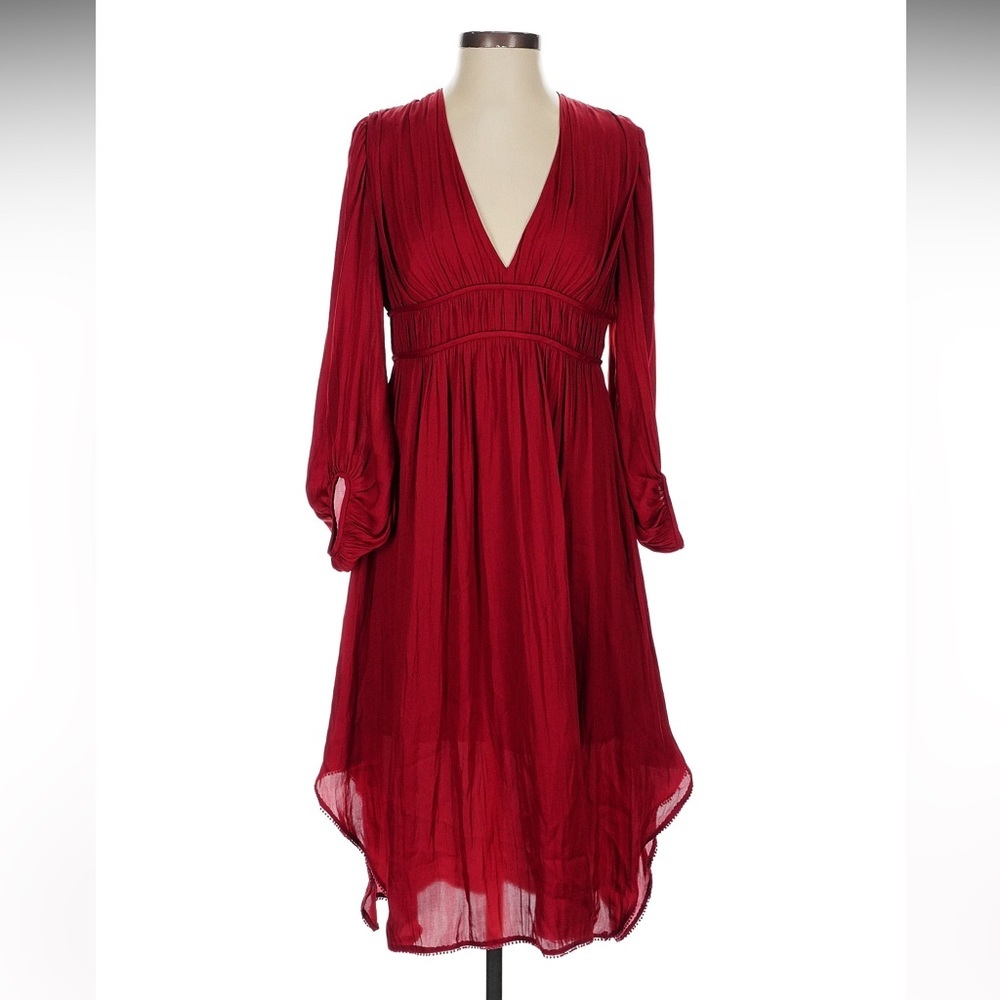 Halston‎ Heritage Red Plunge Neckline Cocktail Dress in Size 4